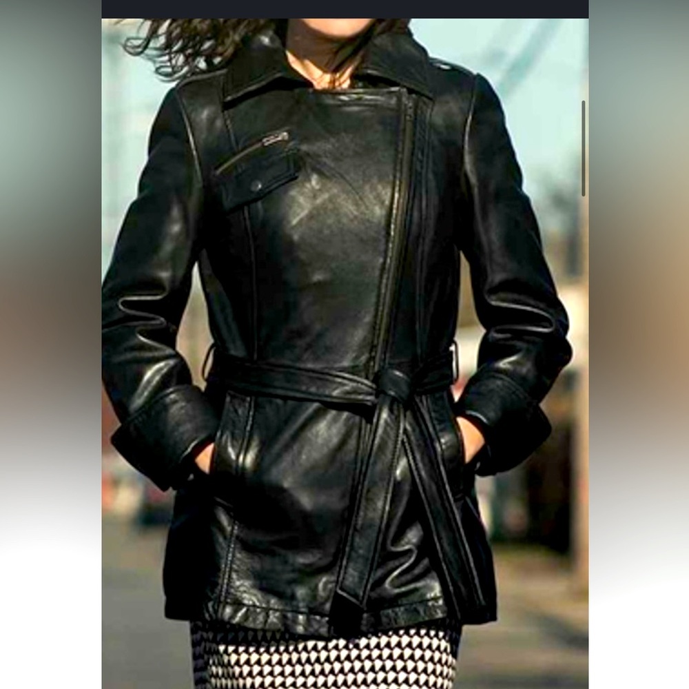 Whet Blu‎ Women's Mid-Length Leather Jacket 3X